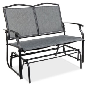 2-Person Outdoor Swing Glider Patio Loveseat Steel Bench Rocker for Deck 