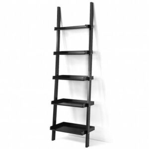 5-Tier Wall-Leaning Ladder Shelf Display Rack 