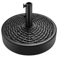 Plastic Faux Wicker Patio Umbrella Base Accessory w/ 2 Adjustment Knobs, Appears New