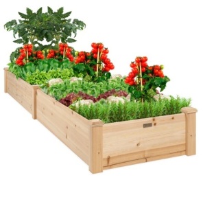 8x2ft Wooden Raised Garden Bed Planter for Garden, Lawn, Yard, Appears New