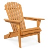 Folding Wooden Adirondack Chair Accent Furniture w/ Natural Finish - Brown, Appears New