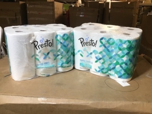 Case of (2) 6 Roll Packs - Presto Paper Towels.&nbsp;