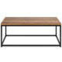44in Modern Industrial Rectangular Wood Grain Coffee Table w/ Metal Frame