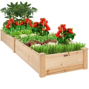 8x2ft Wooden Raised Garden Bed Planter for Garden, Lawn, Yard 