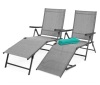 Set of 2 Outdoor Patio Chaise Recliner Lounge Chairs w/ Rust-Resistant Frame, Appears New