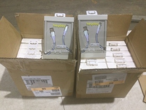 Lot of (2) Cases of&nbsp;4' Lightning to USB-A Braided Cable