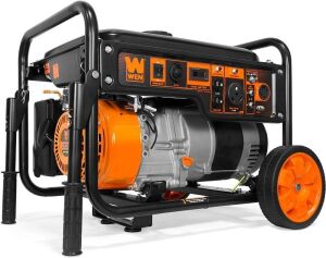 WEN GN6000 6000-Watt RV-Ready Portable Generator with Wheel Kit, CARB Compliant, Black 