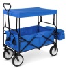 Utility Wagon Cart w/ Folding Design, 2 Cup Holders, Removable Canopy,NEW