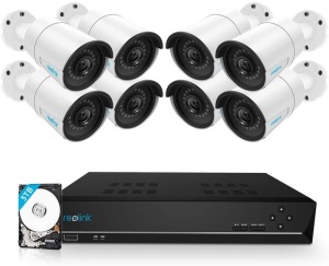 Reolink 16CH 5MP PoE Security Camera System, 8pcs Wired 5MP Outdoor PoE IP Cameras, 5MP 16-Channel NVR with 3TB HDD for Home and Business 24/7 Recording, RLK16-410B8-5MP. Appears New