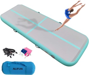 ALIFUN Air Mat Track Inflatable Gymnastics Tumble Track Gym Mat 3.3ft X 20ft. Appears New