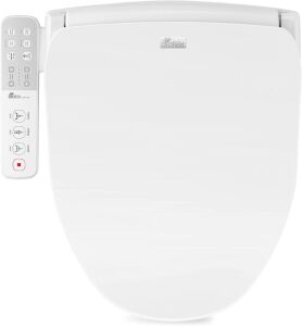 Bio Bidet Slim ONE Smart Toilet Seat in Elongated White with Stainless Steel Self-Cleaning Nozzle, Nightlight, Turbo Wash, Oscillating, and Fusion Warm Water 