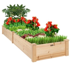 8x2ft Wooden Raised Garden Bed Planter for Garden, Lawn, Yard, Appears New