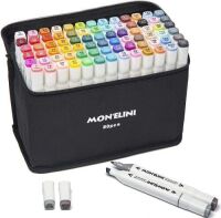 Mon'Elini Alcohol Markers Set with Blender, 80 Colors,&nbsp;Dual Tip
