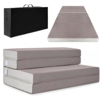 Folding Portable Mattress Topper w/ Plush Foam - 4in, Appears New