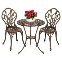 3-Piece Cast Aluminum Patio Bistro Furniture Set, Appears New
