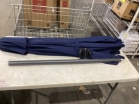 Outdoor Solar Patio Umbrella w/ Push Button Tilt, Crank Lift - 7.5ft, Used&nbsp;