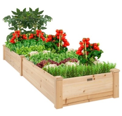 8x2ft Wooden Raised Garden Bed Planter for Garden, Lawn, Yard, Appears New