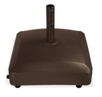 Fillable Mobile Umbrella Base Stand w/ 4 Wheels, 2 Locks, 123lb Capacity, Appears New