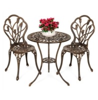 3-Piece Cast Aluminum Patio Bistro Furniture Set, Appears New