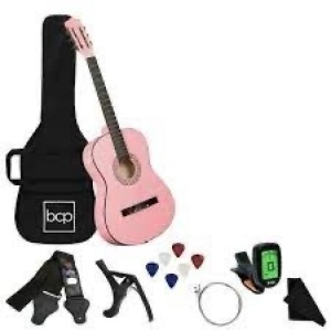 Beginner Acoustic Guitar Set w/ Case, Strap, Digital Tuner, Strings - 38in