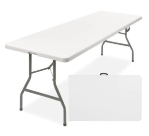 8ft Portable Folding Plastic Dining Table, White