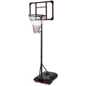 Kids Height-Adjustable Basketball Hoop, Portable Backboard System w/ Wheels