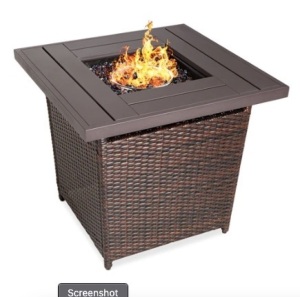 28in Fire Pit Table, Brown, Appears New