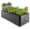 Outdoor Metal Raised Garden Bed, 8x4x2ft