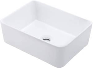 KES BVS110S40 Rectangle Vessel Sink 16"X12" White, Above Counter Porcelain Ceramic Small Sink Bowl, New, Retail - $69.99