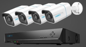 Reolink 4-Pack Security Cameras w/ Video Recorder, Powers Up, Appears New, Retail $503.99