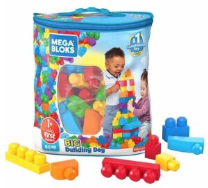 Lot of (3) Mega Bloks First Builders Big Building Bag - Classic 80pc