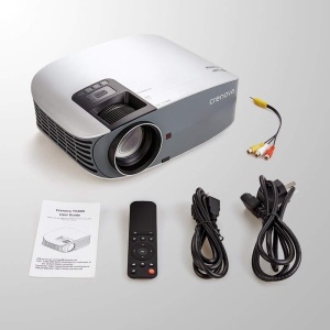 Crenova Full HD 1080P Video Projector, 2019 Upgraded 200", E-Commerce Return, Powers Up, Retail - $69.99
