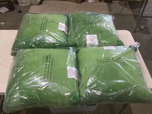 Case of (4) Green Throw Pillows, 18" x 18" 