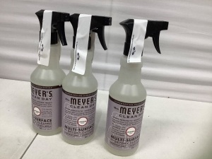 Lot of (3) 16oz Meyers Multi-Surface Cleaners, New