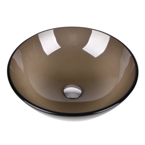 Tempered Glass Circular Vessel Bathroom Sink (Part number: USBG002-SINK). NEW