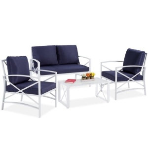  BCP. SKY 3448 : 4 Piece  Patio Conversation  Set , OutDoor  Furniture  W  / Sofa , 2 Chairs And Table 