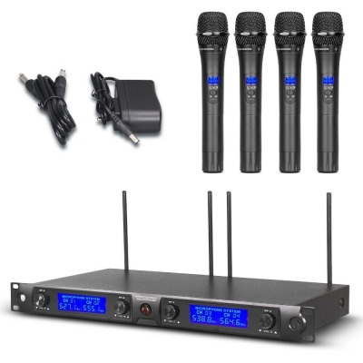 TBAXO 4 Channel UHF Wireless Microphones System. Appears New