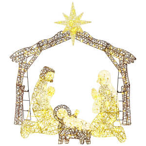 Lighted Christmas Nativity Scene Outdoor Decor with LED Lights - 6ft