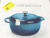 6qt Non-Stick Enamel Cast-Iron Dutch Oven Kitchen Cookware w/ Side Handles, NEW