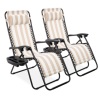 Set of 2 Adjustable Zero Gravity Patio Chair Recliners w/ Cup Holders, Appears New