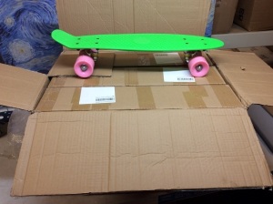 Case of (6) Lime Green with Pink Wheels Penny Skateboards - New 