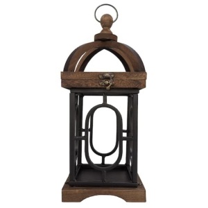 12.6" Wood & Metal Lantern