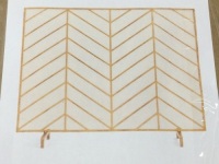 Fireplace Screen w/ Antique Finish,&nbsp;Single Panel Handcrafted Wrought Iron Mesh Chevron Fireplace Screen,