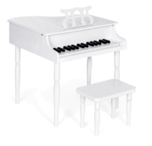 Kids Mini Wooden Grand Piano, White