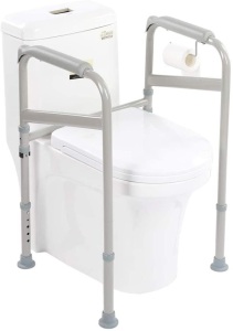 Adjustable Toilet Handicap Grab Bar - Appears New  