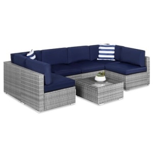 BCP. SKY. 5727 - A /  5727 - B  / 5727 - C  : 7 Piece  Modular Wicker  Sectional , Conversation  Set 