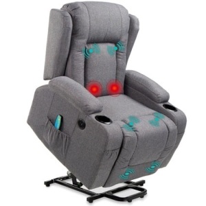 BCP.  SKY. 6453 : Electric  Power  lift  Recliner  Massage  Chair  W  / Heat  , USB Port  And  Cup Holders 