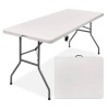 6ft Portable Folding Plastic Dining Table w/ Handle, Lock, White