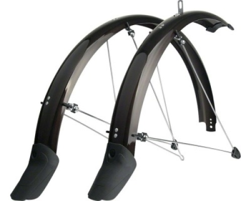 Lot of (2)&nbsp;SKS P65 Chromoplastic Longboard Fender Sets, Black - E-Comm Return, Appear New&nbsp;&nbsp;