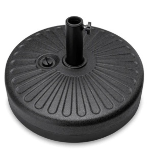 Plastic Patio Umbrella Base Pole Holder Accessory w/ Adjustable Knob, Black